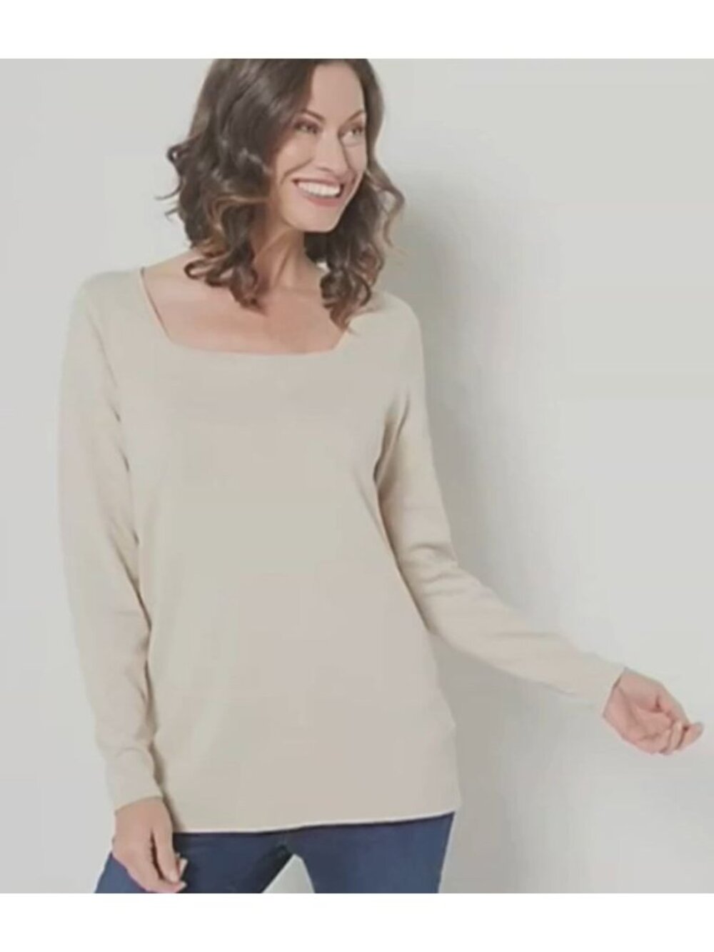 Belle by Kim Gravel Sweater Size 5X Feather Knit Square Neck Sand Bar Rayon NEW
